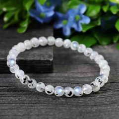 Natural Rainbow Moonstone 6mm Beaded Bracelet Healing Spiritual Chakra Bracelet