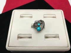 Sterling Silver Two-Stone Turquoise Ring Hallmarked – Sz 7