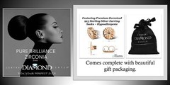 Rose Gold Plated 925 Sterling Silver Stud Earrings With 2.00 TCW Cubic Zirconia