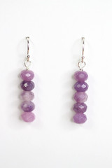 Lepidolite Purple 4mm x 6mm Natural Gemstone .925 Sterling Silver Earrings 1.50″