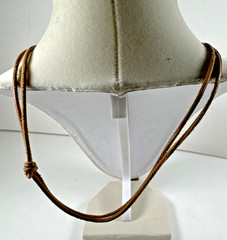 Vtg. Handmade 1980s ESTATE Adjustable Choker Hippie Leather & Natural Stones