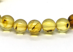 Amber Bracelet INSECT in EVERY BEAD Gift Baltic Round Beads Insects 5,1g 17464