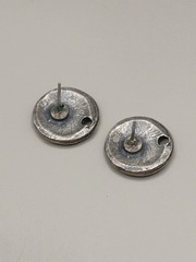 Artisan Abstract Face Sterling Silver Stud Earring Charms 3.7g Unsigned Tested
