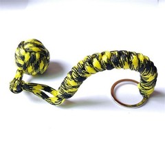 Keychain Strength Paracord Black Monkey Fist Hiking With Steel Outdoor Ball