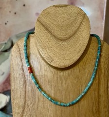 Howlite & Agate Coral Heishi Style 16” Necklace & Chip Style 7” Bracelet
