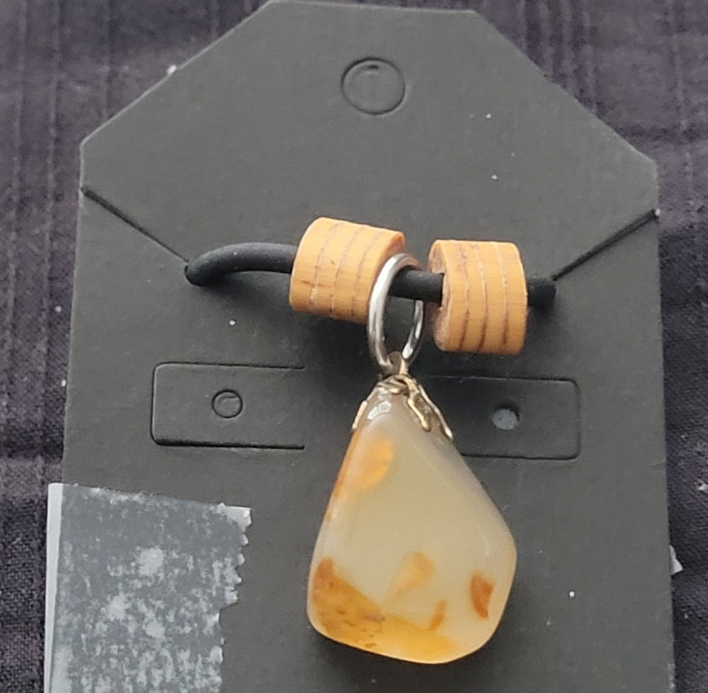 Teardrop Citrine With Bamboo Beads