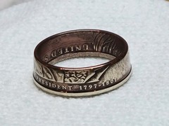 JOHN ADAMS – Size 10 Presidential Dollar Coin Ring