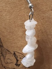 White Aventurine Genuine Gemstone Earrings Chip Chips Gemstones Crystal