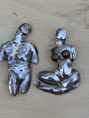 Luna Parc Bronze Earrings VB Veedra Ricky Boscarino Artisan Clip Ons Sterling
