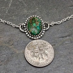 Sonoran Gold Turquoise Bracelet Sterling Silver Southwestern Dainty Stackable