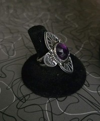 Lavender Star Designs Amethyst Sterling Silver Ring OOAK Handmade Artisan