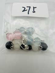 Handmade Sterling Silver Wire Gemstone Bead Earrings Set