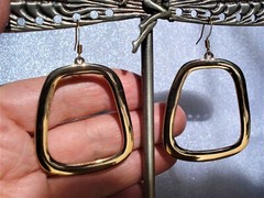 2 1/2″ Drop Dangle Gold Plated Trapezoidal Earrings