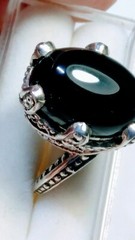 FETCHING STERLING SILVER .925 WITH BLACK ONYX RING IN SIZES 8.0 AND 8.5-8.75