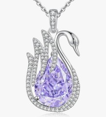 LOUISA SECRET June Birthstone Necklace 925 Sterling Silver Swan Water drop