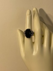 ARtisan Thai Black Spinel Oval Sterling Silver Nickel Free Ring m Sz 7