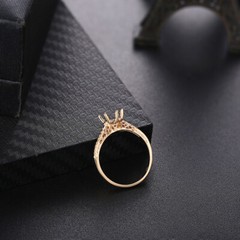 Solid 10k White/Rose/Yellow Gold Ring Prong Setting Round 6mm-6.5mm Semi Mount