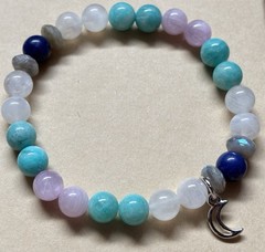 Gemstone Bracelet – Moonstone, Amazonite, Kunzite, Sodalite, & Labradorite