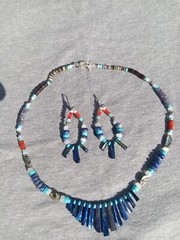 Semi Precious Gemstone Dream Necklace Set All Natural Gemstone And Shell
