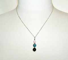 MEDITATION MIND CLEARING Necklace Metaphysical OBSIDIAN BLUE APATITE KUNZITE