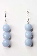 Angelite Earrings Blue 8mm Ball Natural Gemstone 925 Sterling Silver 1.50″