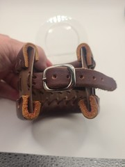 Artisan Crafted Chunky Grunge Leather Rusty Metal Bracelet 6.5″-8.5″ Punk