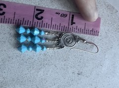 Vintage sterling silver 925 handmade spiral earrings Crystal Ab Bicone beads C4