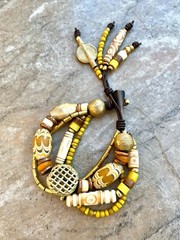 Multi Strand African Tribal Bracelet Golden and Yellow tones
