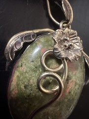 Pink And Green Unakite Gemstone Pendant