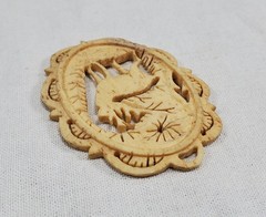 Vintage Hand Carved Bone Elk Deer Pendant 2 in X 1.5 in