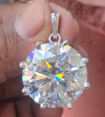 HUGE & RARE 55.35 Ct Certified White Diamond Solitaire Pendant 925 Silver VIDEO