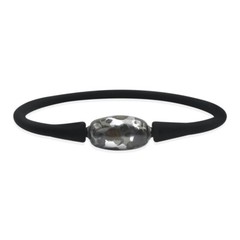 Sericho Pallasite Meteorite Drum Bead Silicone Bracelet Black or White