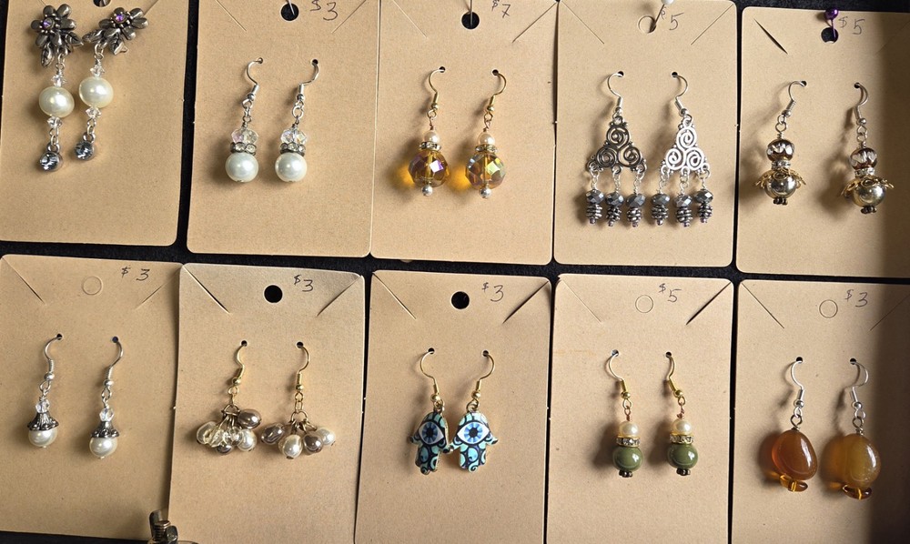 Lot #4 Artisan Handmade In USA 10 Pairs Of Randomly Selected Earrings New