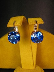 MARIANA JEWELRY EARRINGS SWAROVSKI CRYSTALS BLUE Rose Gold PL Gift Designer