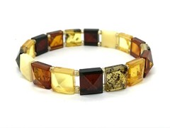 AMBER BRACELET Gift Big Size Natural Baltic Amber Beads Pyramid Square 9g 16240