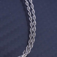 16” 1.6mm, vintage Italian sterling silver 925 French rope chain necklace