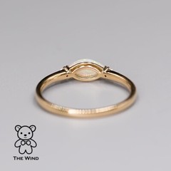 Minimalist Marquise Australian Solid Opal Diamond Ring 18K Yellow Gold