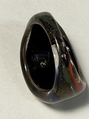 Artisan Glass Ring Made in India Size 7.5 Blue Red Green Wave