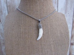 Red Fox Tooth Pendant Necklace Animal Bone Spirit Animal Jewelry Chain