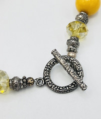 Butterscotch Yellow Stone Celestial BOHO Artisan Pendant Necklace