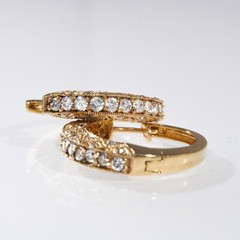 Superior S & J Diamond SJM 14K Yellow Gold & Real Diamond Huggie Hoop Earrings
