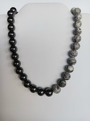 NEW NATURAL HEMATITE and MAP JASPER Stunning Gemstone Necklace