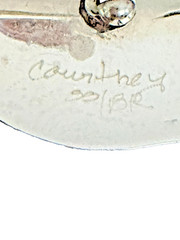RARE Signed Courtney Peterson Sterling Silver Black Opal Dragonfly Pin Pendant