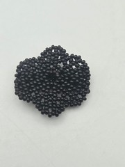 New Artisan Handmade Black Floral Beaded Handcrafted Ring Goth Whimsical