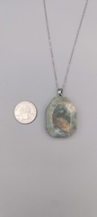 Natural Faceted Colorful Stone Pendant with Chain Crystal Jewelry