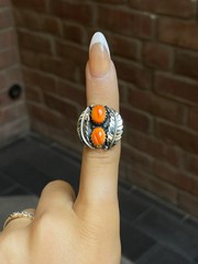 Spiny Oyster Feather Ring Size 6.5 | Sterling Silver E848