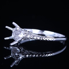 Solid 10k White/Rose/Yellow Gold Ring Prong Setting Round 6mm-6.5mm Semi Mount