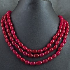 Single Strand Pink Onyx 3 Strand 639.00 Beaded Best Necklace Jewelry SK 26 E830