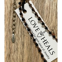 Love Heals 24″ Black Spinel Braided Strand Necklace NEW RETAIL $109 LH51