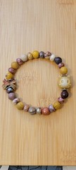 8.5mm Mookaite Jasper Bracelet With Pikachu And Bow Carving